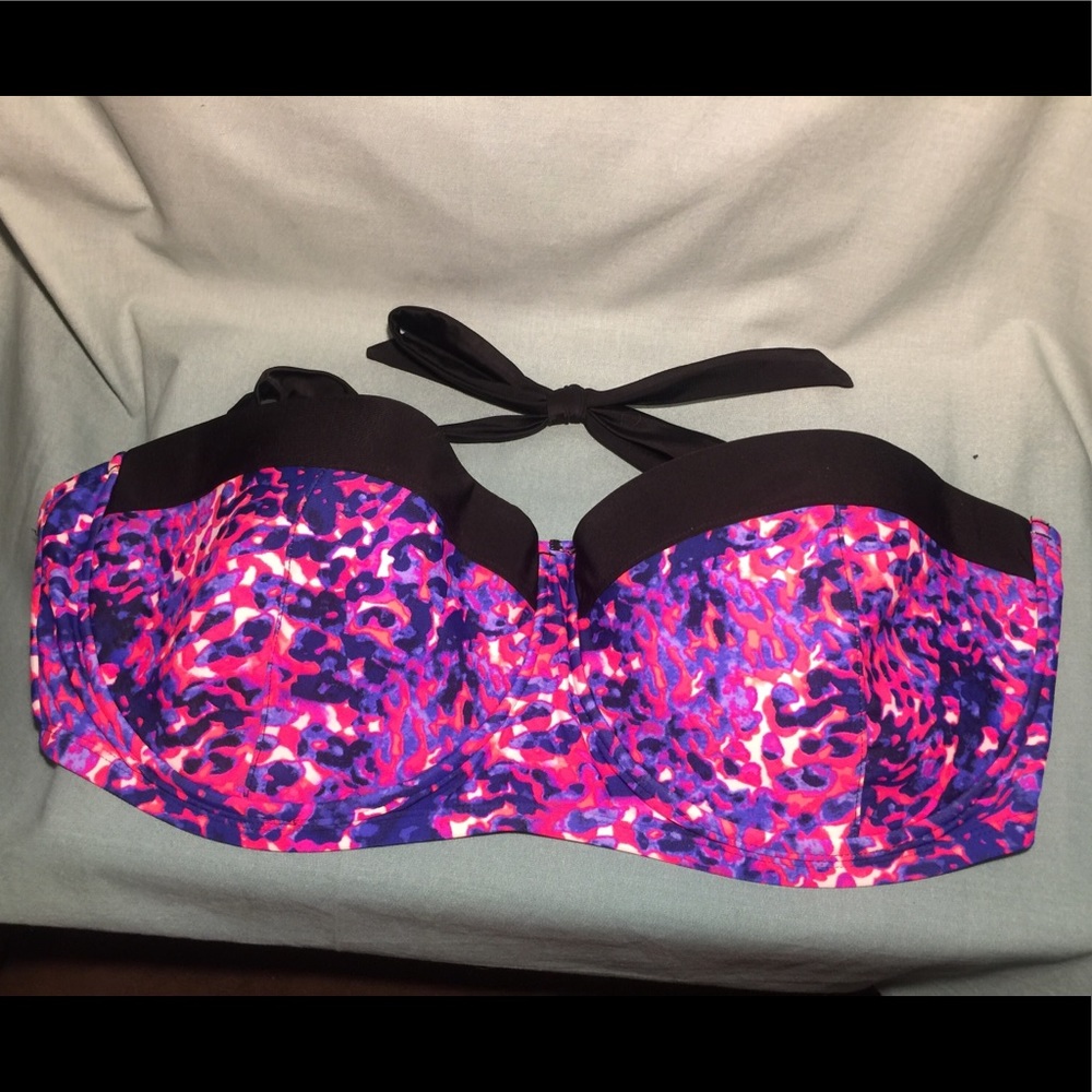Moxi Blu neon leopard print underwire bikini top